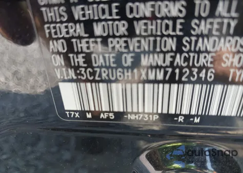 2021 Honda Hr-V Sport z USA, uszkodzony, nr VIN 3CZRU6H1XMM712346